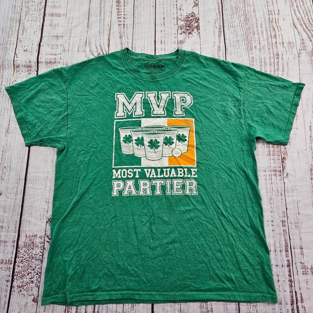 Most Valuable Partier Beer Pong Irish Green Short Sleeve T-Shirt Men's XL